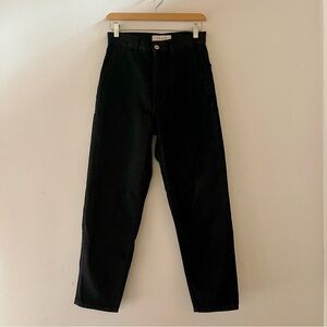 Black Straight Leg High-Waisted Pants